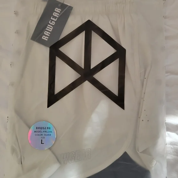 NWT Raw Gear Men's Shoets With Compression Leggings Size Large Silver and Black - Picture 2 of 11